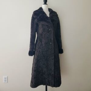 B Altman & Co Black Dyed Southwest African Persian Lamb Fur Coat Vintage…